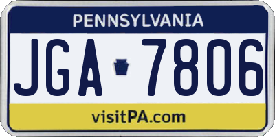 PA license plate JGA7806