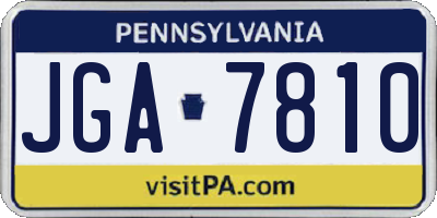 PA license plate JGA7810