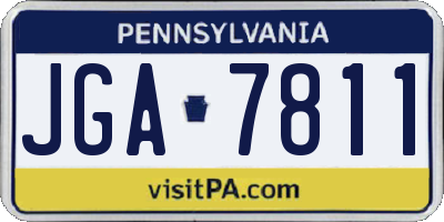 PA license plate JGA7811