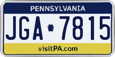 PA license plate JGA7815