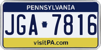 PA license plate JGA7816