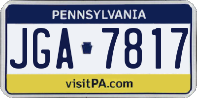 PA license plate JGA7817