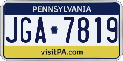PA license plate JGA7819
