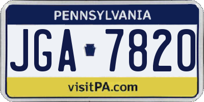 PA license plate JGA7820