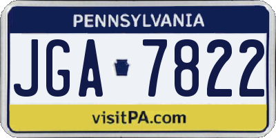 PA license plate JGA7822