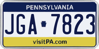 PA license plate JGA7823