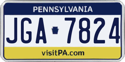 PA license plate JGA7824