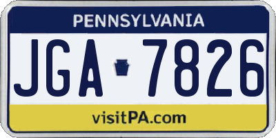 PA license plate JGA7826