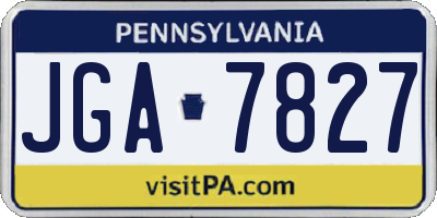 PA license plate JGA7827