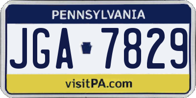 PA license plate JGA7829