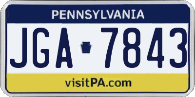 PA license plate JGA7843