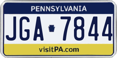 PA license plate JGA7844