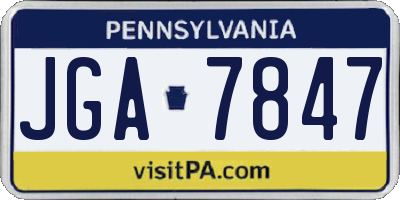 PA license plate JGA7847