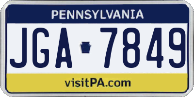 PA license plate JGA7849