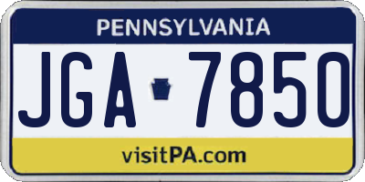 PA license plate JGA7850
