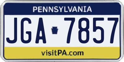 PA license plate JGA7857