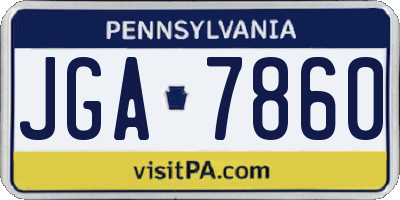 PA license plate JGA7860