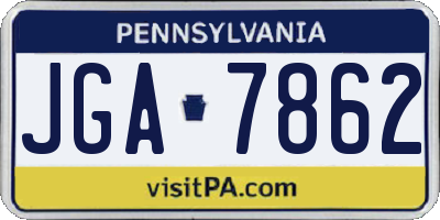 PA license plate JGA7862