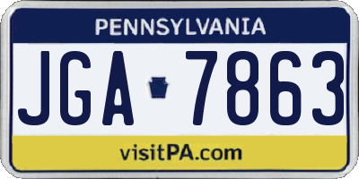 PA license plate JGA7863