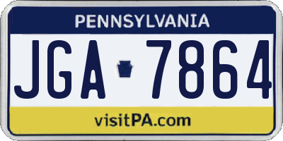 PA license plate JGA7864