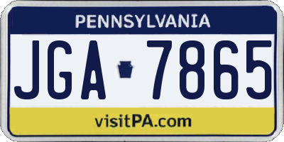 PA license plate JGA7865