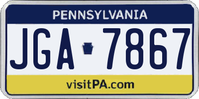 PA license plate JGA7867