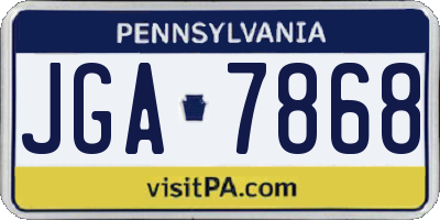 PA license plate JGA7868