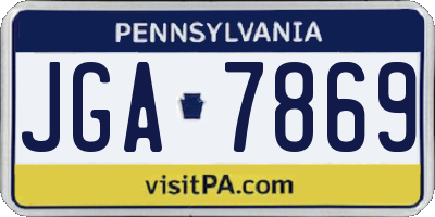 PA license plate JGA7869