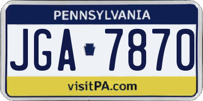 PA license plate JGA7870