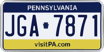 PA license plate JGA7871