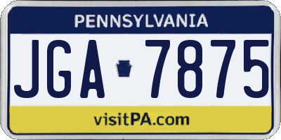 PA license plate JGA7875