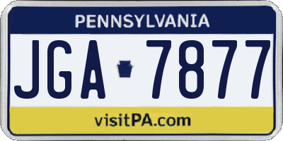 PA license plate JGA7877