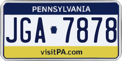 PA license plate JGA7878