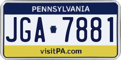PA license plate JGA7881