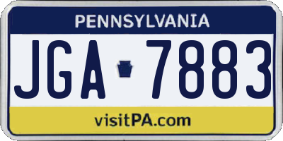PA license plate JGA7883