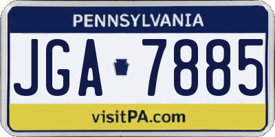 PA license plate JGA7885