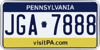 PA license plate JGA7888