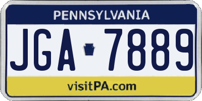 PA license plate JGA7889