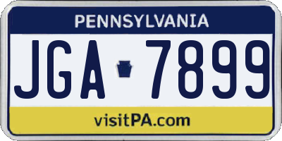 PA license plate JGA7899