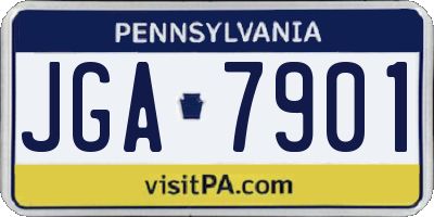 PA license plate JGA7901
