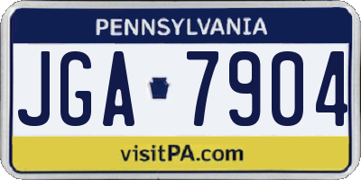 PA license plate JGA7904