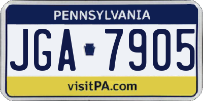 PA license plate JGA7905