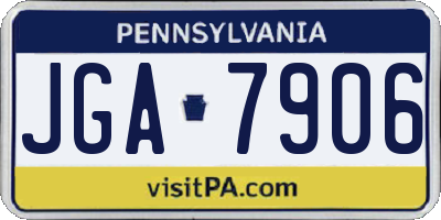 PA license plate JGA7906