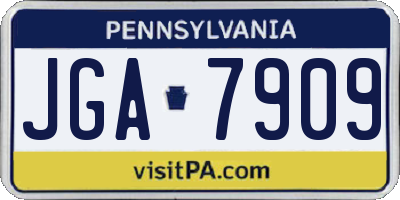 PA license plate JGA7909