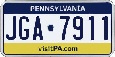 PA license plate JGA7911