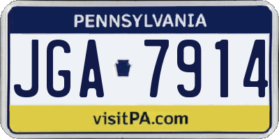 PA license plate JGA7914