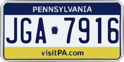 PA license plate JGA7916