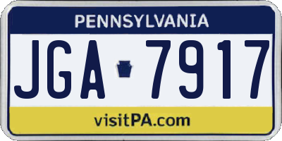PA license plate JGA7917