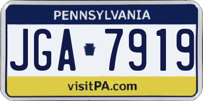 PA license plate JGA7919