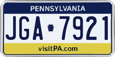 PA license plate JGA7921